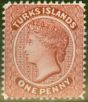 Collectible Postage Stamp from Turks & Caicos 1889 1d Crimson-Lake SG62 V.F MNH
