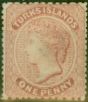 Old Postage Stamp from Turks & Caicos Is 1873 1d Dull Rose-Lake SG4 Fine Mtd Mint