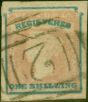 Old Postage Stamp Victoria 1854 1s (Registered) Rose-Pink & Blue SG34 3rd Ptg Position 22 V.F.U