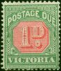Victoria 1896 1d Pale Scarlet & Yellow-Green SGD12a Fine MM . Queen Victoria (1840-1901) Mint Stamps