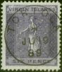 Collectible Postage Stamp Virgin Islands 1887 6d Deep Violet SG39 Superb Used 'TORTOLA JU 19 89' CDS