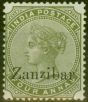 Rare Postage Stamp from Zanzibar 1895 4a Olive-Green SG11 Fine Lightly Mtd Mint