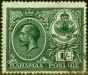Rare Postage Stamp from Bahamas 1920 1s Dp Myrtle-Green SG110 Fine Used