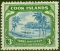 Valuable Postage Stamp from Cook Islands 1945 3s Greenish Blue & Green SG145 Fine MNH