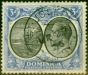 Rare Postage Stamp from Dominica 1923 3d Black & Ultramarine SG79 Good Used