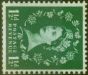 Rare Postage Stamp from GB 1961 1 1/2d Green SG612a Phosphor Wmk Sideways Fine MNH