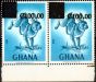 Valuable Postage Stamp from Ghana 1988 100c on 20np Dp Blue & Blue SG1261 V.F MNH Pair