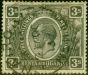 Old Postage Stamp from KUT 1922 3s Jet-Black SG90a Fine Used