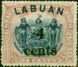 Valuable Postage Stamp Labuan 1904 4c on 24c SG134 Fine MM