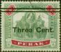 Old Postage Stamp Perak 1900 3c on $2 Green & Carmine SG87 Ave Used
