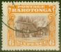 Old Postage Stamp from Rarotonga 1920 6d Brown & Yellow-Orange SG74 Fine Used