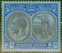 Rare Postage Stamp from St Kitts & Nevis 1922 2s Purple & Blue-Blue SG47 Fine Mtd Mint
