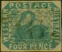 Rare Postage Stamp from Western Australia 1854 4d Pale Blue SG3 Fine Used