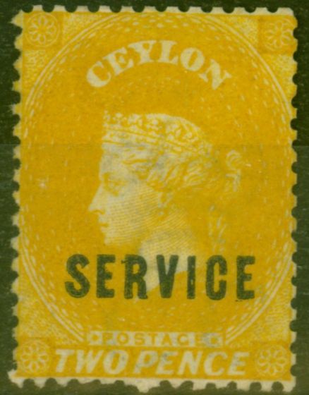 Old Postage Stamp from Ceylon 1869 2d Yellow SG01 Fine Mtd Mint Stamp