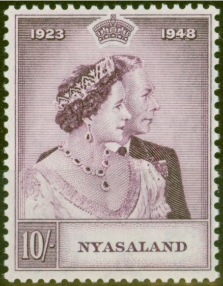 Nyasaland 1948 RSW 10s Mauve SG162 V.F MNH  King George VI (1936-1952) Old Royal Silver Wedding Stamp Sets