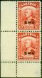 Rare Postage Stamp from Sarawak 1945 10c Scarlet SG133 Very Fine MNH Vertical Pair