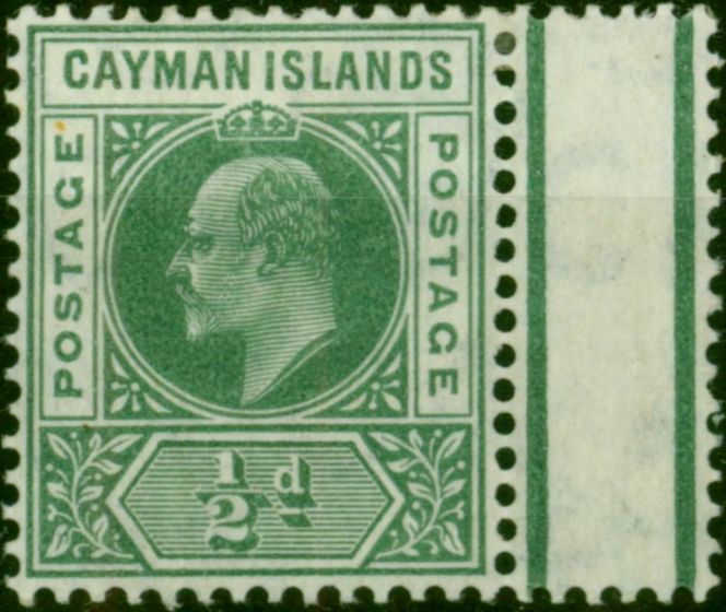 Old Postage Stamp Cayman Islands 1905 1/2d Green SG8 Fine LMM