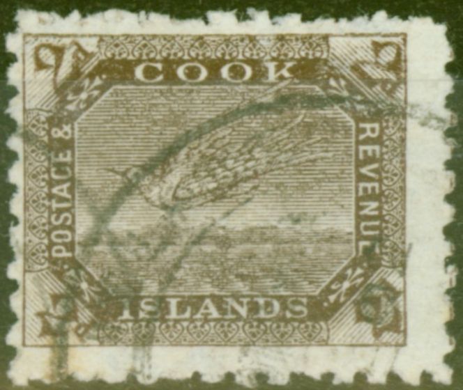 Rare Postage Stamp from Cook Islands 1900 2d Dp Brown SG15a Fine Used