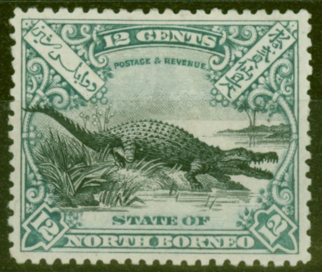 Collectible Postage Stamp from North Borneo 1897 12c Black & Dull Blue SG106 P.13.5-14 Mtd Mint
