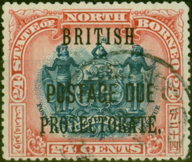 Old Postage Stamp North Borneo 1909 24c Blue & Lake SGD49a P.15 Fine Used
