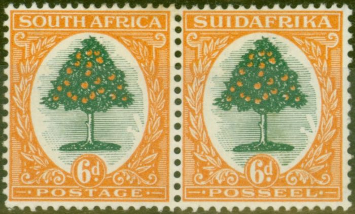 Collectible Postage Stamp from South Africa 1926 6d Green & Orange SG32 Fine Lightly Mtd MInt