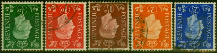 Valuable Postage Stamp GB 1937 Wmk Inverted Set of 5 SG462wi-466wi Fine Used