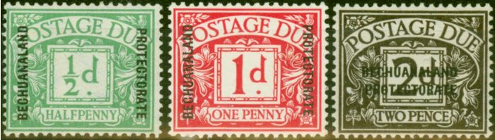Old Postage Stamp Bechuanaland 1926 Postage Due Set of 3 SGD1-D3 Fine LMM