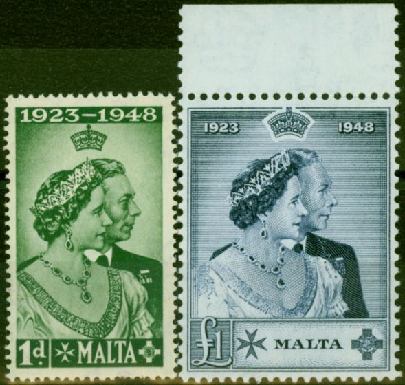 Malta 1948 RSW Set of 2 SG249-250 Fine MNH King George VI (1936-1952) Old Royal Silver Wedding Stamp Sets
