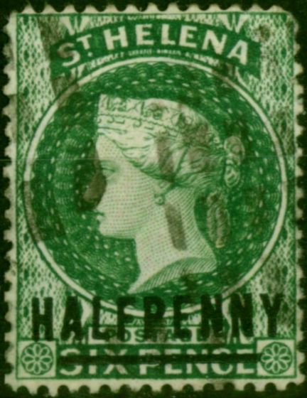 St Helena 1885 1/2d Green SG35x Wmk Reversed Good Used . Queen Victoria (1840-1901) Used Stamps