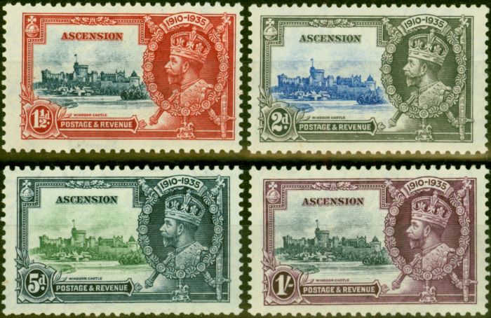 Old Postage Stamp from Ascension 1935 Jubilee Set of 4 SG31-34 Fine Mtd Mint