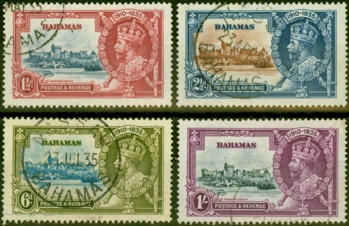 Collectible Postage Stamp from Bahamas 1935 Jubilee Set of 4 SG141-144 Fine Used