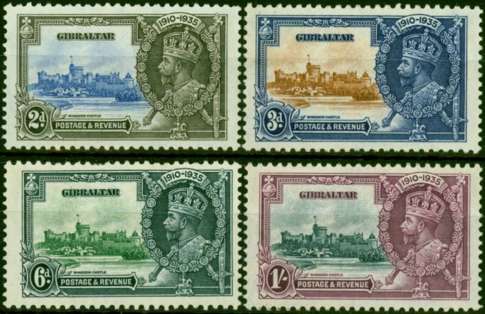 Collectible Postage Stamp Gibraltar 1935 Jubilee Set of 4 SG114-117 Fine LMM