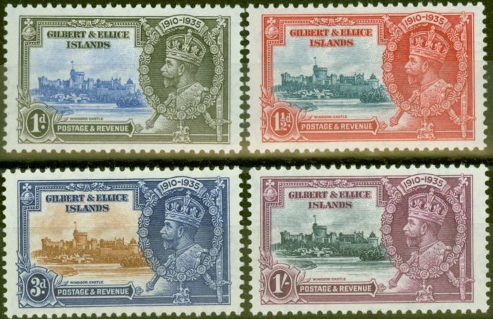 Valuable Postage Stamp from Gilbert & Ellice Is 1935 Jubilee set of 4 SG36-39 Fine Lightly Mtd Mint