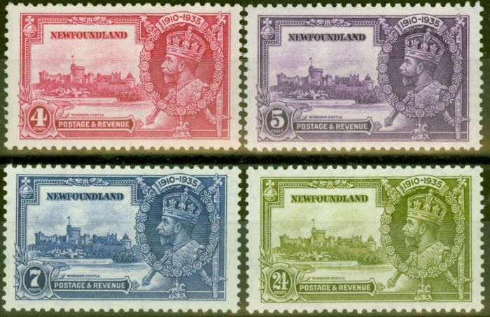 Collectible Postage Stamp from Newfoundland 1935 Jubilee set of 4 SG250-253 Fine & Fresh Lightly Mtd Mint