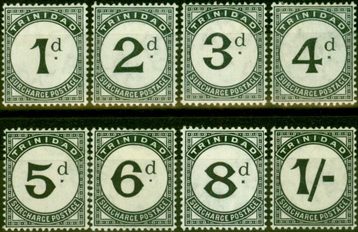 Valuable Postage Stamp from Trinidad 1905-06 Postage Due Set of 8 SGD10-D17 Fine Mtd Mint