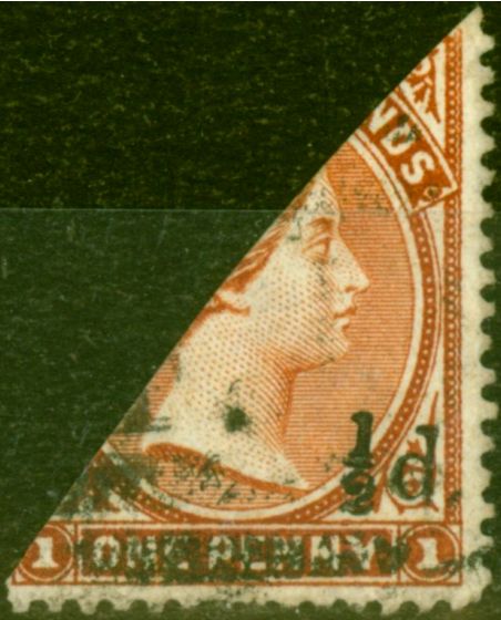Valuable Postage Stamp from Falkland Islands 1891 1/2d on Half 1d Red-Brown SG14 Fine Used
