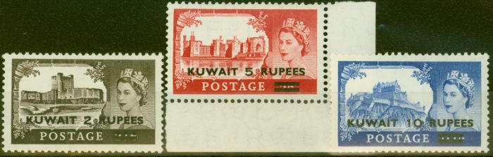 Collectible Postage Stamp from Kuwait 1955 Type I set of 3 SG107-109 V.F MNH