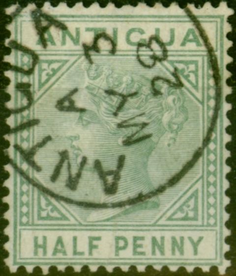 Rare Postage Stamp Antigua 1882 1/2d Dull Green SG21 V.F.U CDS