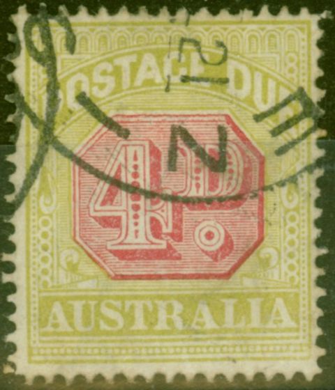 Valuable Postage Stamp from Australia 1921 4d Carmine & Pale Yellow-Green SGD83b Fine Used