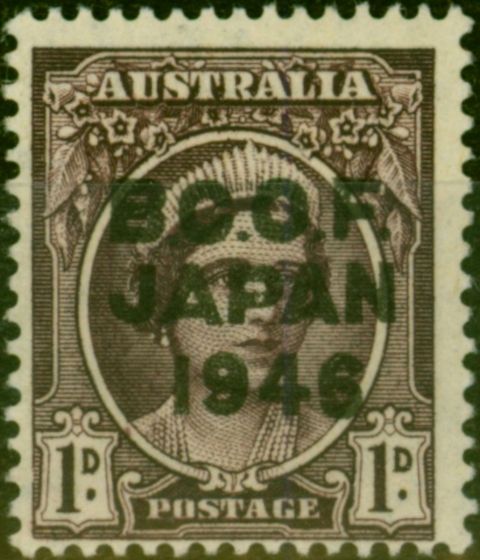 Valuable Postage Stamp Australia B.C.O.F Japan 1946 1d Brown-Purple SGJ2 Fine LMM