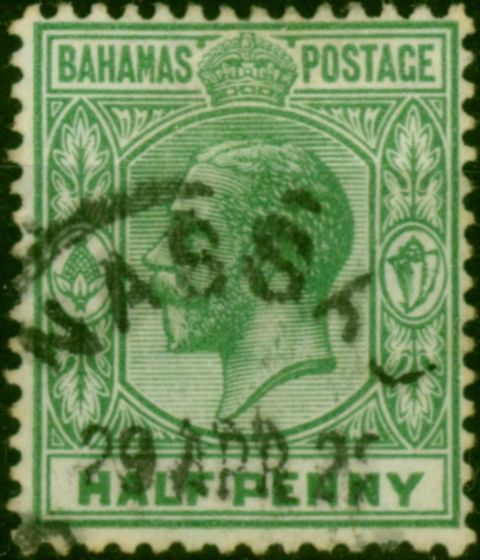 Bahamas 1912 1/2d Green SG81 Good Used  King George V (1910-1936) Collectible Stamps
