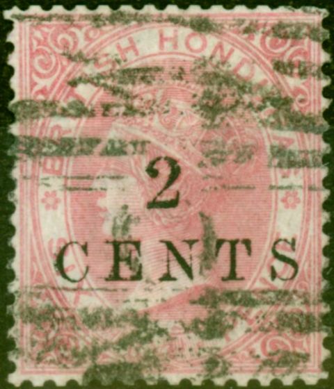 Valuable Postage Stamp from British Honduras 1888 2c on 6d Rose SG25 Good Used