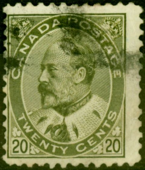 Valuable Postage Stamp from Canada 1904 20c Deep Olive-Green SG186 Fine Used