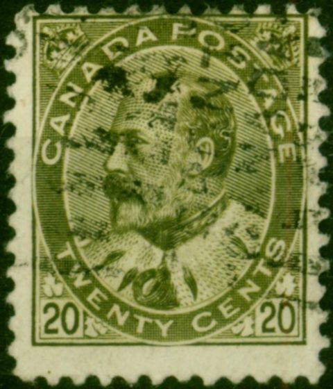 Canada 1904 20c Deep Olive-Green SG186 Fine Used (2) King Edward VII (1902-1910) Old Stamps