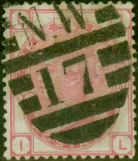 Collectible Postage Stamp GB 1873 3d Pale Rose SG144 Pl.14 Good Used