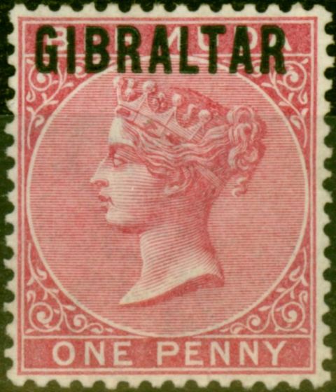 Collectible Postage Stamp from Gibraltar 1886 1d Rose-Red SG2 Fine Unused