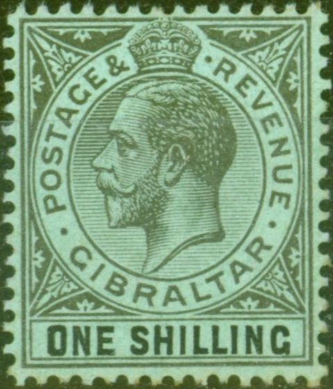 Collectible Postage Stamp from Gibraltar 1912 1s Black-Green SG81 Fine Mtd Mint
