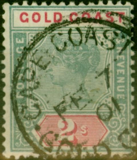 Valuable Postage Stamp Gold Coast 1898 2s Green & Carmine SG32 Good Used