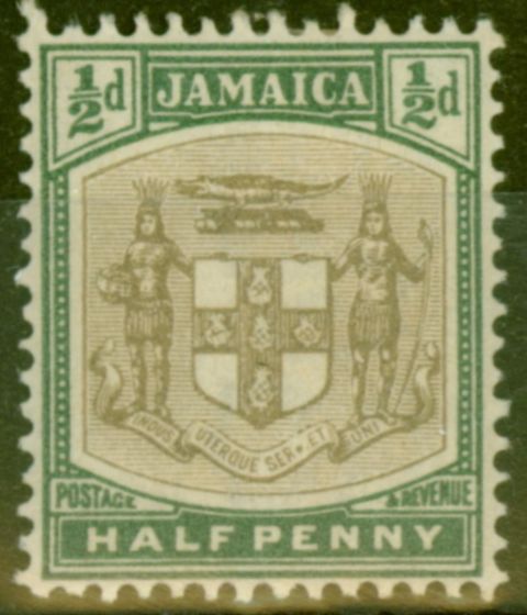 Collectible Postage Stamp from Jamaica 1903 1/2d Grey & Dull Green SG33a SER.ET Error Fine Mtd Mint