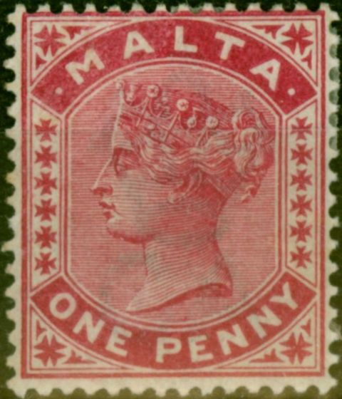 Valuable Postage Stamp Malta 1890 1d Carmine SG22 Fine MM